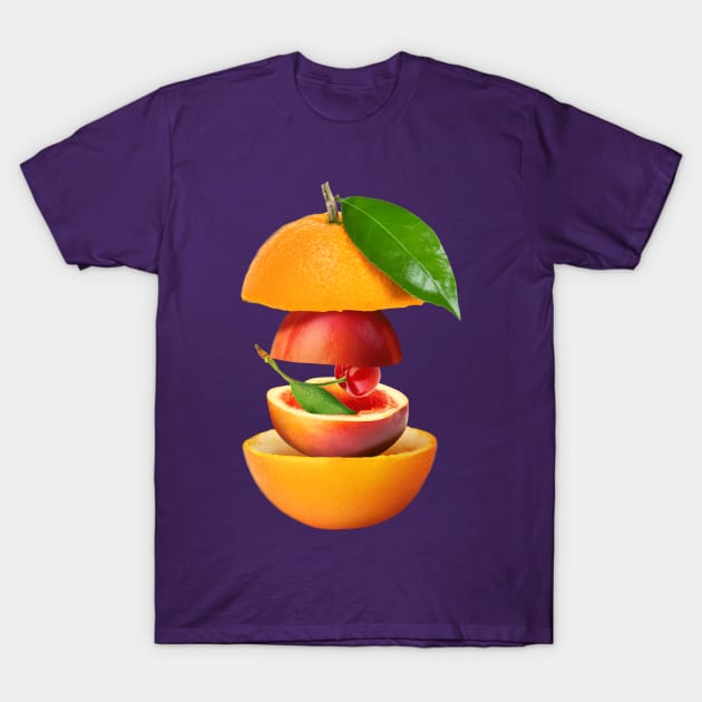 Orange Peach Cherry Gifts Vegetarian T-Shirt by BetterManufaktur